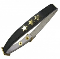 Leather Cat Collar for a Star - Noir